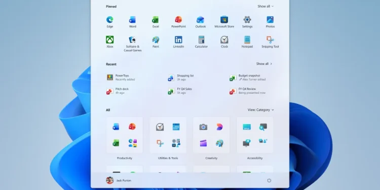 Windows 11 prueba una barra de tareas ajustable y un menú Inicio redimensionable