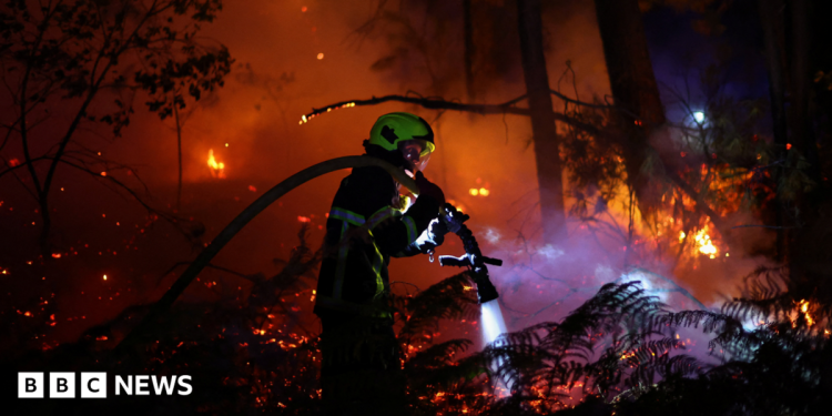 Francia lucha contra "torbellinos" de incendios mientras otras 55.000 personas son evacuadas