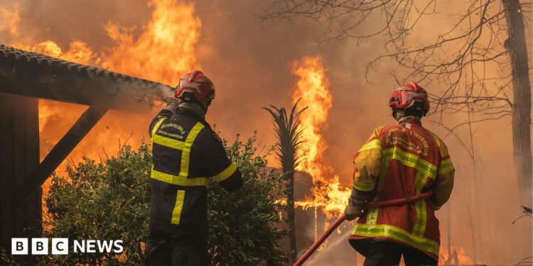 More than 250,000 evacuated as wildfires rage in France and Spain