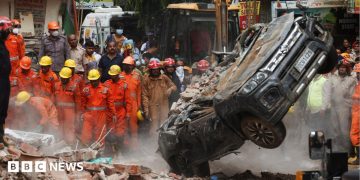 Dozens feared trapped in collapsed building in Delhi