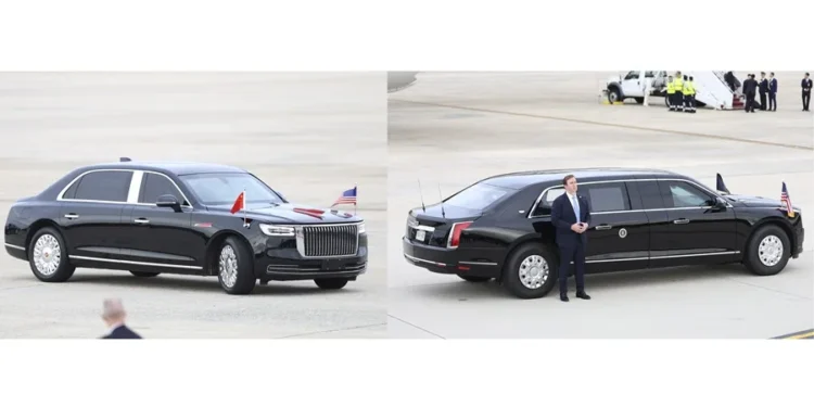 Duelo de limusinas entre Bestia’ de Trump y Bandera Roja’ de Xi