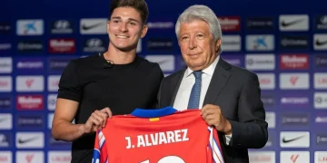 El presidente del Atlético Madrid le dio su respaldo a Julián Álvarez: "Estamos con él para ayudarle"
