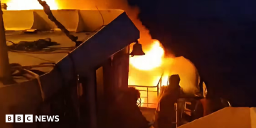 Five dead and 86 missing as fire breaks out on ferry in the Philippines