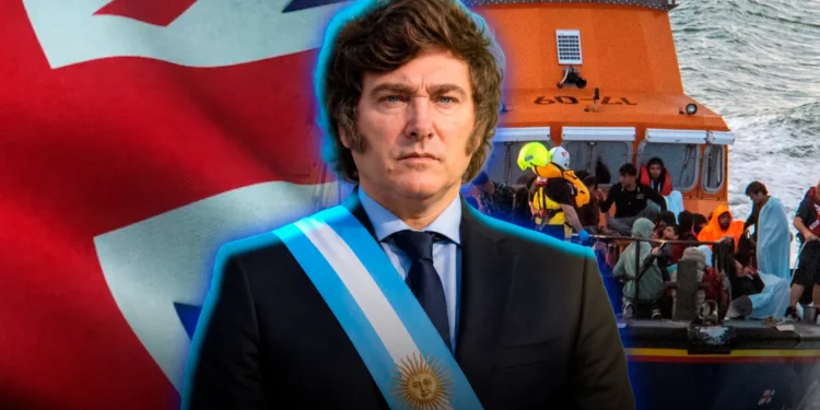 Javier Milei apuntó contra la crisis migratoria que azota al Reino Unido