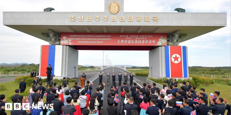 North Korea and Russia open first road bridge linking the two countries