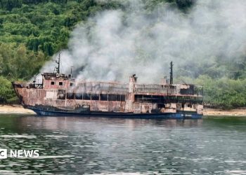 Philippine rescuers board burning ferry 40 hours after blaze began