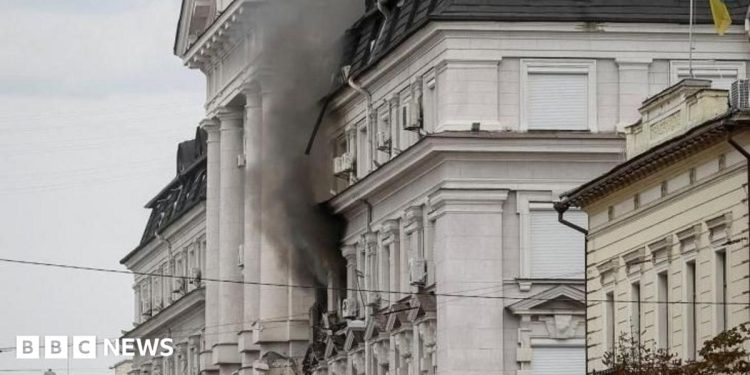 Russian drone hits Ukranian security headquarters, Zelensky says