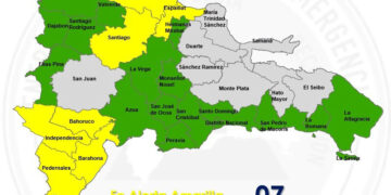 COE coloca siete provincias en alerta amarilla y otras 17 en verde COE coloca siete provincias en alerta amarilla y otras 17 en verde